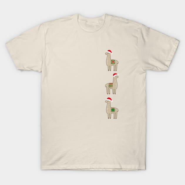 Christmas Llamas on Llamas! T-Shirt by JDP Designs